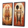 thumbnail image 3 of Designart "Alien Goddess Vintage Dreamscape V" Abstract Portraits Framed Wall Art Set Of 2 - Transitional Black Frame Gallery Set For Office Decor, 3 of 6