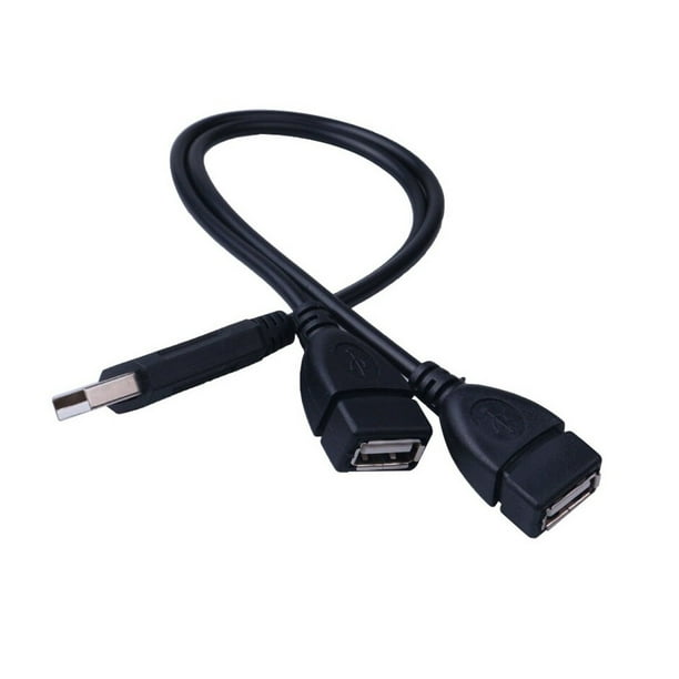 USB2.0 Male to Twin Charger Dual 2 Port USB Splitter Hub Adapter Converte-;d