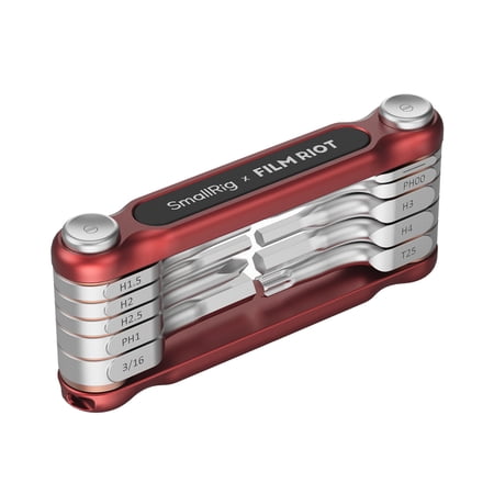 SmallRig x FILM RIOT 10-In-1 Folding Wrench Set with Multiple Angle Positioning, Red