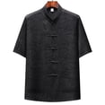 thumbnail image 1 of pstuiky Camisas de manga corta para hombre, Camisa informal de manga corta, cuello alto, lisa y cómoda para hombre camisetas de hombre xxl, 1 of 4