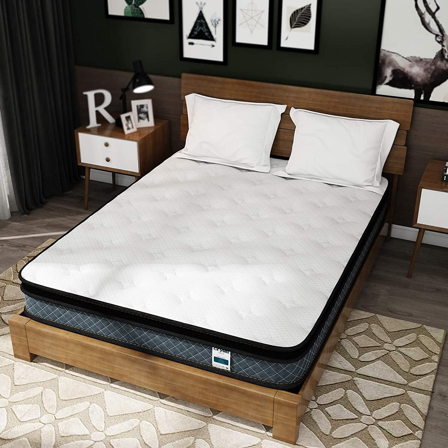 Crystli 10 Inch Gel-Infused Memory Foam Mattress Plush Pillow Top Full Size Mattress in a Box,CertiPUR-US Certified