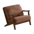 thumbnail image 2 of Silla Decorativa Cómoda Con Reposabrazos, Elegante Sillón Reclinable De Lino Y Algodón, Sofá Marrón, 2 of 9
