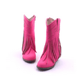 thumbnail image 2 of Girls Jolene fringe leather Cowgirl Boots with heel, Barbie Pink 10T, 2 of 7