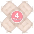 thumbnail image 3 of Chair Cushion, 4 Pack Chair Cushions for Dining Chairs, Chair Pads and Mat with Ties for Indoor Kitchen Seat and Desk (4 Count - 17 x 16 in, Beige), 3 of 14
