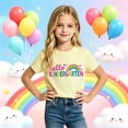 thumbnail image 2 of Hello Kindergarten Shirts Baby Girl Cute Rainbow Back to School T-Shirt First Day of School Short Sleeve Tees Top, 2 of 4
