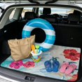thumbnail image 2 of HUISEFOR Hibiscus Flower Car Trunk Mat Non-Slip Car Trunk Mat Scratchproof Cars Accessories Full Protection Universal Fit for Most Cars, 2 of 7
