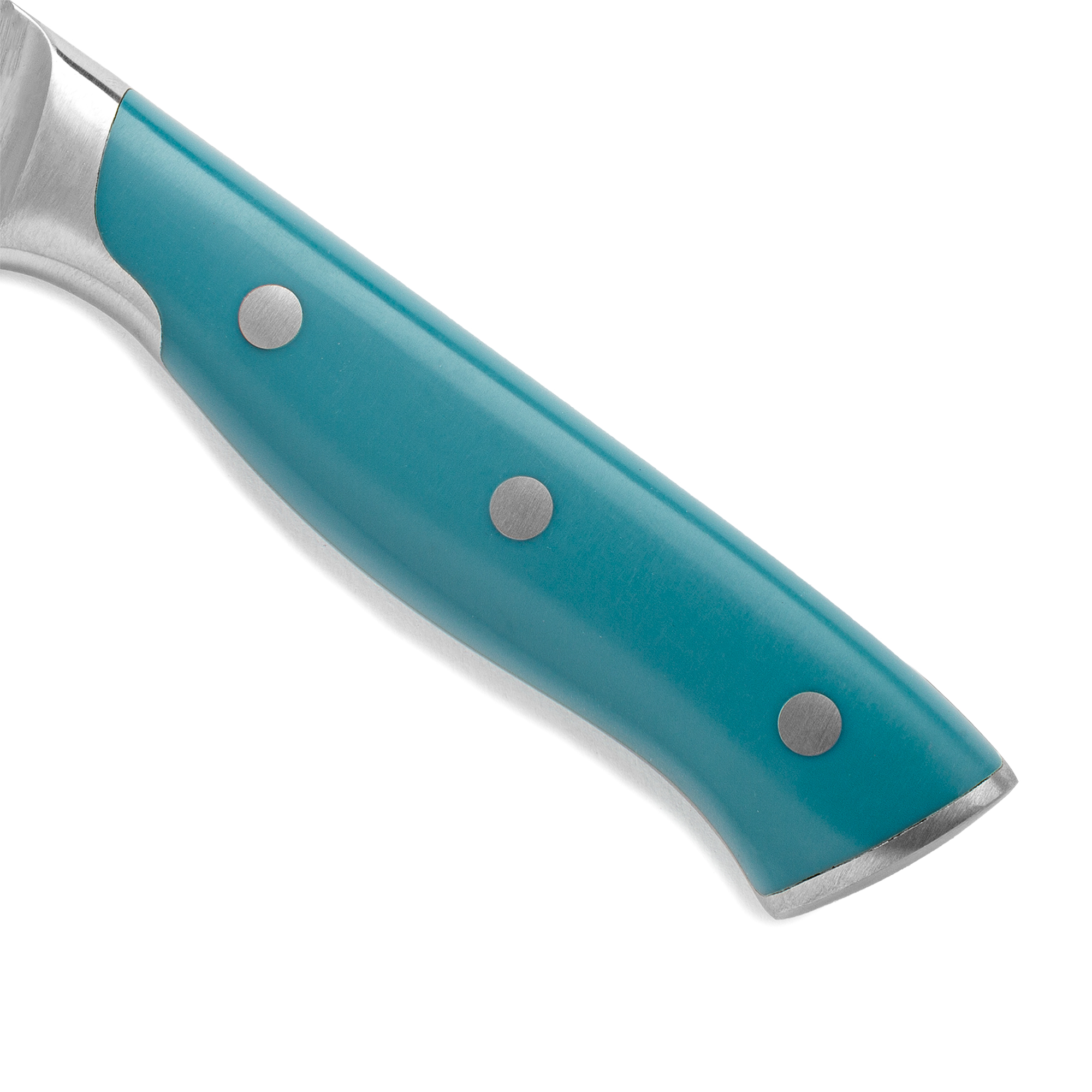 XYJ Coltello Da Cucina Giapponese 9 Cm - Lama In Acciaio Inox Con Motivo Damasco, Manico Ergonomico Con Anello Blu, Portatile Per Campeggio