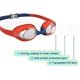 thumbnail image 5 of Gafas de natación para niños en rojo y azul, para niños y niñas de 4 a 12 años, antivaho e impermeables, fáciles de colocar., 5 of 5