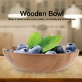 thumbnail image 2 of Bol en bois, bol à salade rond bol de service en forme de rond en bois brun ou salade soupe riz fait à la main bol en bois ustensiles de cuisine(20 * 4.5cm), 2 of 8