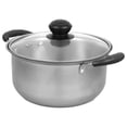 thumbnail image 3 of 1pc Stainless Steel Soup Pot Multifunctional Pot Practical Hot Pot with Glass Lid, 3 of 8