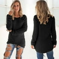 thumbnail image 5 of Plus Size Fuzzy Tunic Sweaters Womens Soft Plush Long Sleeve Pullover Crewneck Faux-fur High Low Hem Trendy Tops (5X-Large, Black), 5 of 5