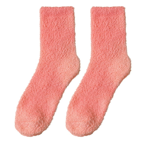 FNGZ 2 Pairs of Socks, Pink Socks, Fuzzy Socks for Women Soft Fluffy Winter Cozy Slipper Socks Cute Plush Warm Home Sleep Socks for Christmas Valentine's Day Gifts 2 Pairs