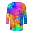 thumbnail image 5 of MaFYtyTPR Women's Fashion Printed T-shirt 3/4 Sleeves Blouse Round Neck Casual Tops New Edition Top Shirt Multicolor XL, 5 of 5