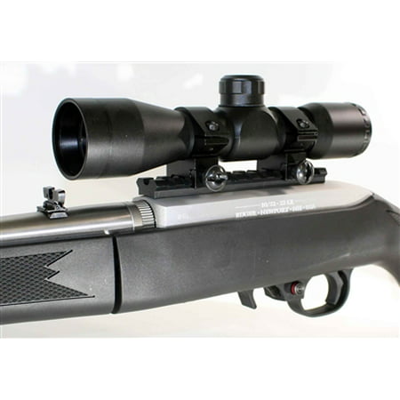 TRINITY 4x32 Rifle Scope Mildot Reticle w-Rings & Ruger 10/22 Base Rail