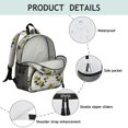 thumbnail image 4 of Sunflower and Plank White Pattern Backpack for School, Cute School Bag with Adjustable Shoulder Straps and Padded Back, 13.8"x11.4"x6", 4 of 5