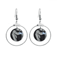 thumbnail image 1 of Handsome Funny Siberian Husky Dog Earrings Dangle Hoop Jewelry Drop Circle, 1 of 3