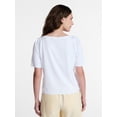 thumbnail image 4 of Time and Tru Women's Envelope Tee with Short Sleeves, Sizes XS-XXXL, 4 of 6