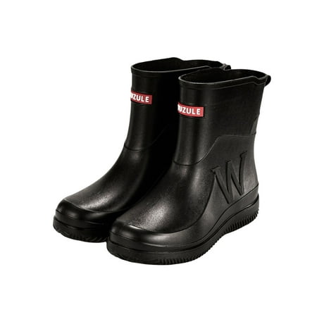 

Ymiytan Mens Rubber Boot Waterproof Garden Shoes Slip Resistant Rain Boots Work PVC Pull On Mid Calf Rainboot Black Bottom 8