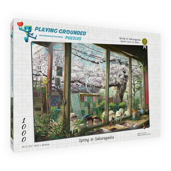 Playing Grounded 1000 Piece Jigsaw Puzzle - Spring in Sakuragaoka