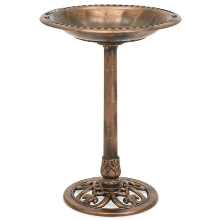 bird bath pedestal copper garden outdoor choice decor water shinypiece