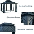 thumbnail image 6 of HONEY HOME 10x10 ft Hardtop Gazebo with Galvanized Steel Double Roof, Aluminum Frame Gazebos with Curtains and Netting, Outdoor Metal Pavilion for Patio, Lawn, and Garden, 6 of 7