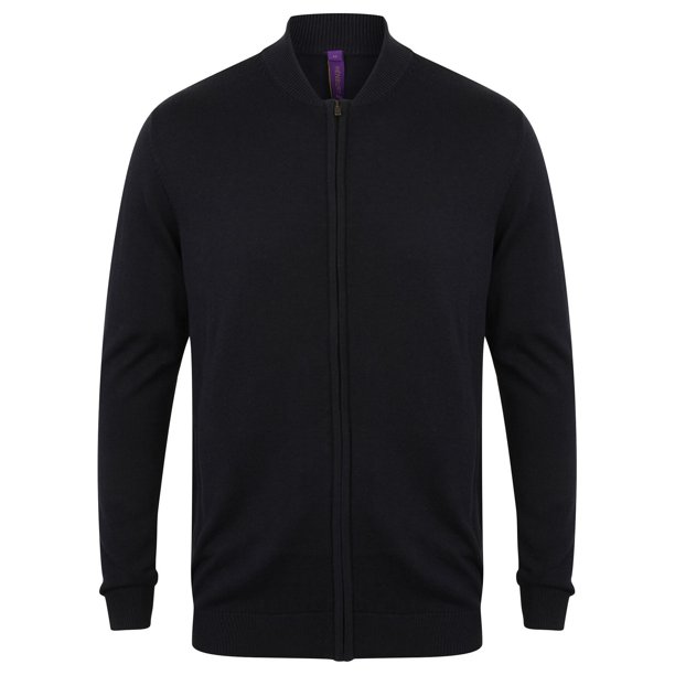 Henbury - Chaqueta bomber de punto Inisex (Azul marino)