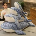 thumbnail image 3 of Whale Stuffed Animal Plush - Giant Soft Whale Body Pillow, Cute Blue Whale Plush Toy, Stuffed Whale Throw Pillow Gift for Kids, Girls, and Boys, 3 of 4