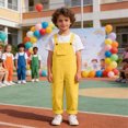 thumbnail image 2 of Boys Girls Clothes Long Overalls Fall Winter Solid color Clothes for 2T 3T 4T 5T 6T 7T 8T 9T 10T Kids Cute Suspender Jumpsuit for Little Kids Outfits,Yellow,13-14 Years, 2 of 9