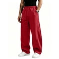 thumbnail image 2 of Men's Baggy Sweatpants Wide Leg Lounge Cotton Jogging Pants Elastic Waist Joggers with Pockets XL, 2 of 7