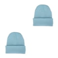 thumbnail image 3 of Gorro de punto ajustable Qarigey Color caramelo Hilo térmico a prueba de viento Esquí Accesorios para el cabello Azul claro, 3 of 6