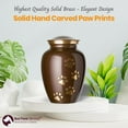 thumbnail image 4 of Ottillie Paws Series Pet Cremation Urn - X-Large, Harvest Brown Painted Finish/Vertical Brass Paws, 4 of 4
