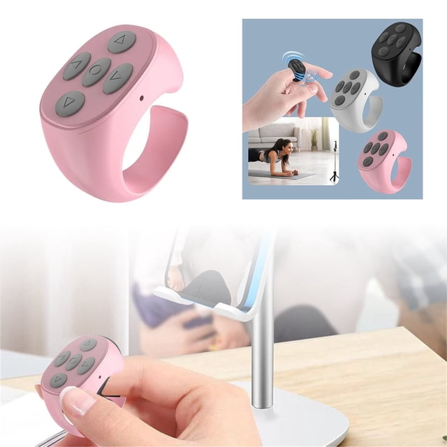 Smart Home Wireless Remote Control Rechargeable Page Turner Scrolling Ring for Camera Phone Tablet Operation