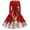 Red, variant on Christmas Dresses Christmas Party Dresses Women's A Line Dress Long Sleeve Christmas Dress With Round Neck And Bow Elegant Waist Holiday Skirt Dress