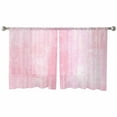 thumbnail image 2 of Pink Semi Sheer Curtains 45 Inch Length 2 Panels Set, Retro Oil Painting Modern Abstract Art Aesthetics Sheer Kitchen Curtain Privacy Voile Window Curtain for Living Room Bedroom Rod Pocket Drapes, 2 of 7