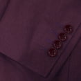 thumbnail image 4 of i·FineLong Men's Burgundy Slim-Fit Suit Set: Business Attire & Wedding Best Man Outfit (All-Season Style, Includes Jacket and Pants), 4 of 6