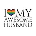 thumbnail image 2 of CafePress - I Heart My Awesome Husband Gay Pride Typography Lo - Sherpa Fleece Throw Blanket 60" x 50", 2 of 5