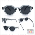 thumbnail image 2 of SA106 Round Thick Horn Rim Polarized Sunglasses Retro Hipster UV400 TAC Lens / Slate Frame - Black Lens, 2 of 7