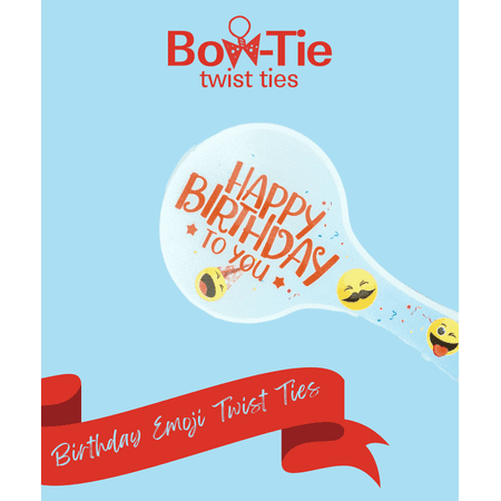 Bow-Tie Twist Tie| Party Favor Bag Tie | Themed Twist Ties Perfect for Any Occasion | Gift Tag and Twist Tie All-in-one | 20 Pack Ties & Bags | Birthday Emoji