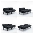thumbnail image 4 of CARZZI LIFE 70.87" Velvet Futon Sofa Bed, Modern Convertible Sleeper Sofa Couch with Adjustable Backrest and Armrests, Tufted Loveseat Sofa with Metal Legs for Living Room, Bedroom, Apartment, Black, 4 of 7