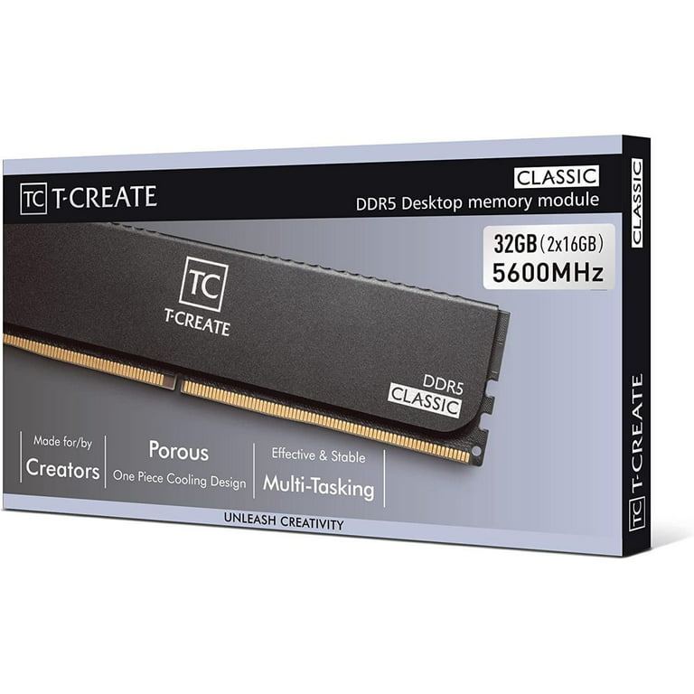 Team T-create Classic 32GB (2 x 16GB) 288-Pin PC Ram Ddr5 5600 (pc5 44800) Desktop Memory Model Ctccd532g5600hc46dc01