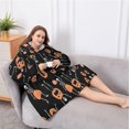 thumbnail image 5 of Oversized Wearable Blanket Hoodie,Halloween Skeletons and Pumpkins Sherpa Blanket Hoodie with Super Pockets,Super Warm Fuzzy Pullover for Women & Men, 5 of 6