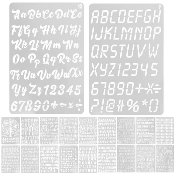 CIMAXIC 20Pcs Reusable Plastic Letter Stencils for Walls and Canvas Painting Templates