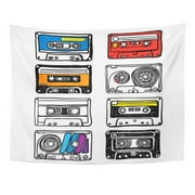 ZEALGNED Tape Cassette Retro Audio Record Music Wall Art Hanging Tapestry Home Decor for Living Room Bedroom Dorm 51x60 inch