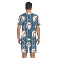 thumbnail image 6 of joogoo Men's Pajama Set Sport Baseball Star Stipes V-Neck Pj Shorts Set 2 Piece Loungewear Sleepwear M, 6 of 7