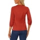 thumbnail image 3 of BLUSA DE SATÉN PARA MUJERES INSPIRADA CHIC, SÓLIDA, DE MANGA LARGA Y CUELLO EN V, CAMISAS S ROJO, 3 of 6