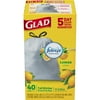 Glad OdorShield Tall Kitchen Drawstring Trash Bags - Febreze Lemon Scent - 13 Gallon - 40 ct