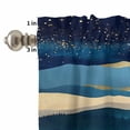 thumbnail image 4 of Abstract Art Night Sky Curtain Valances Set Mountains Oil Painting Landscape Art Kitchen Curtains 36&nbsp;inch Length Rod Pocket Valance and Tiers 3 Piece Set Small Bedroom Bathroom Laundry Decor, 4 of 9