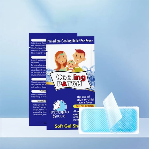 5 PCS Cooling Ice Patches for Forehead, Instant Cooling Gel Patches for Hot Weather, Portable Summer Cooling Gel Strips, Physical Cooling Pads for Kids & Adults, Travel, Sports & Outdoor Activities