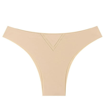 Summer Savings  Low-Waist Underwear  Half-Covering Panties  T-string  Sexy Design  For Women  Breathable  Comfortable  Everyday Wear  Plus Tops for Women Plus Size | Beige M  Sopatenor