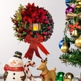 thumbnail image 6 of Fek888 Christmas Wreath with Lights Christmas Wreaths Decorated With Lantern, Berries And Bows, Christmas Decor Indoor Outdoor Home Door Window Holiday Festival Decorations, 6 of 7